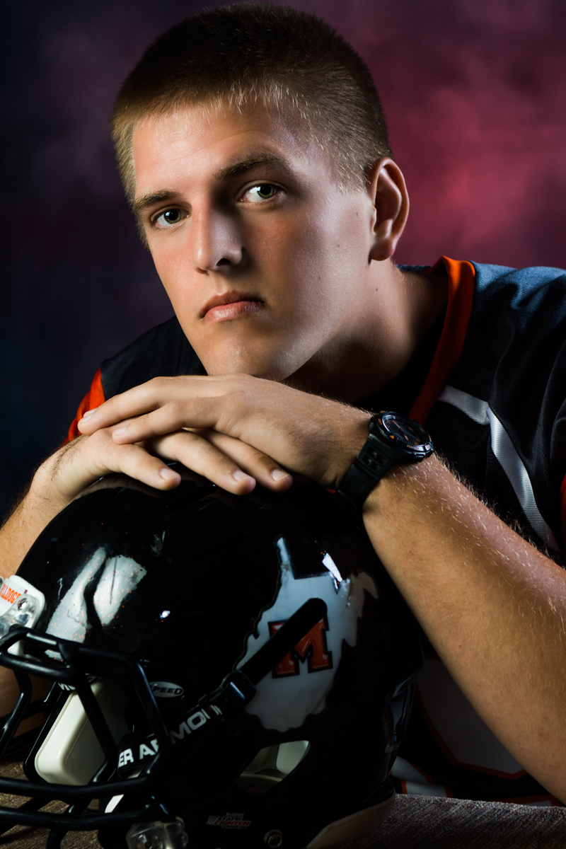 Senior portrait of a Martinsburg High football player