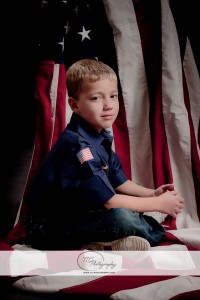 Children's Portrait with American flag