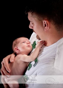 Daddy and his baby during the newborn session