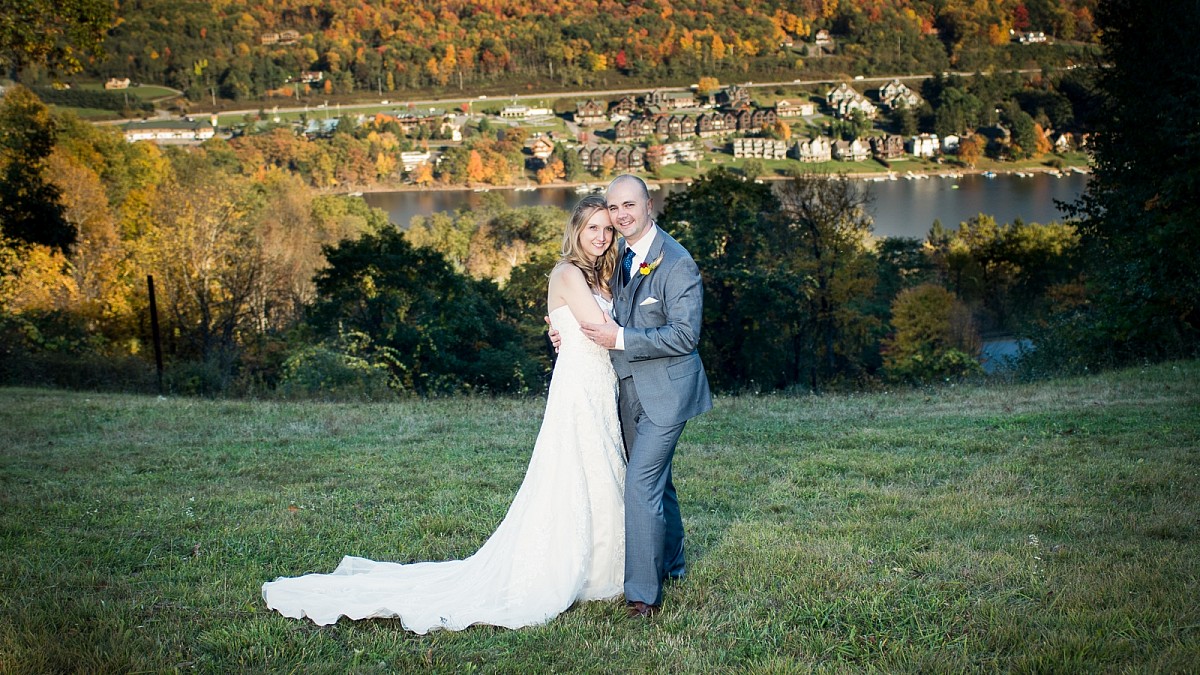 Bridal couple at Wisp near Deep Creek, Maryland
